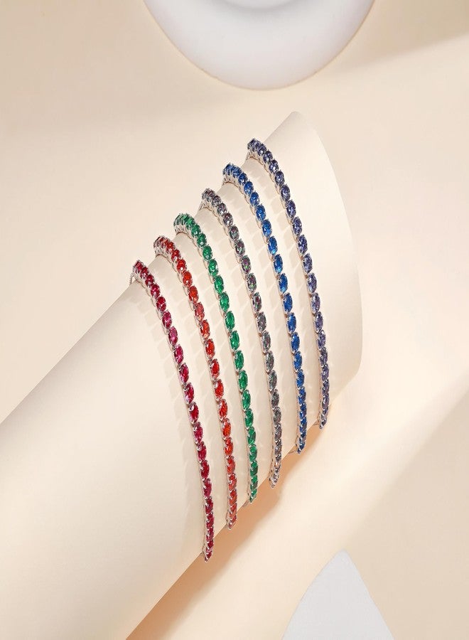 SUNFEEL Birthstone Bracelet Jewelry for Women Sterling Silver Tennis Bracelet Classic Bolo Adjustable Chain Anniversary Birthday Gifts for Women Mom Wife Her - Image 5